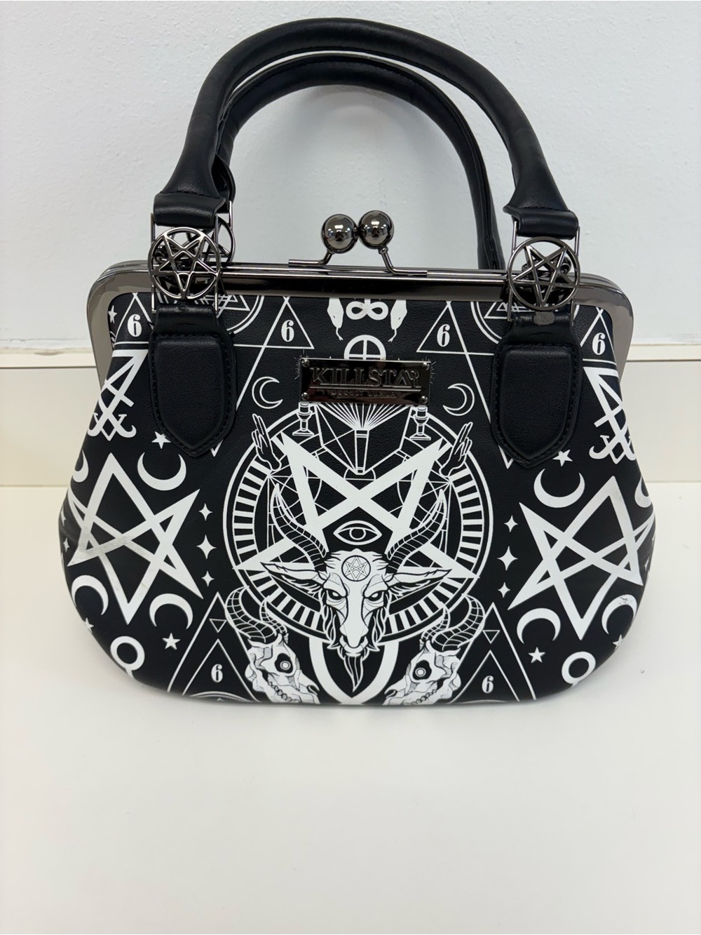Killstar Black & White Occult Graphic Purse